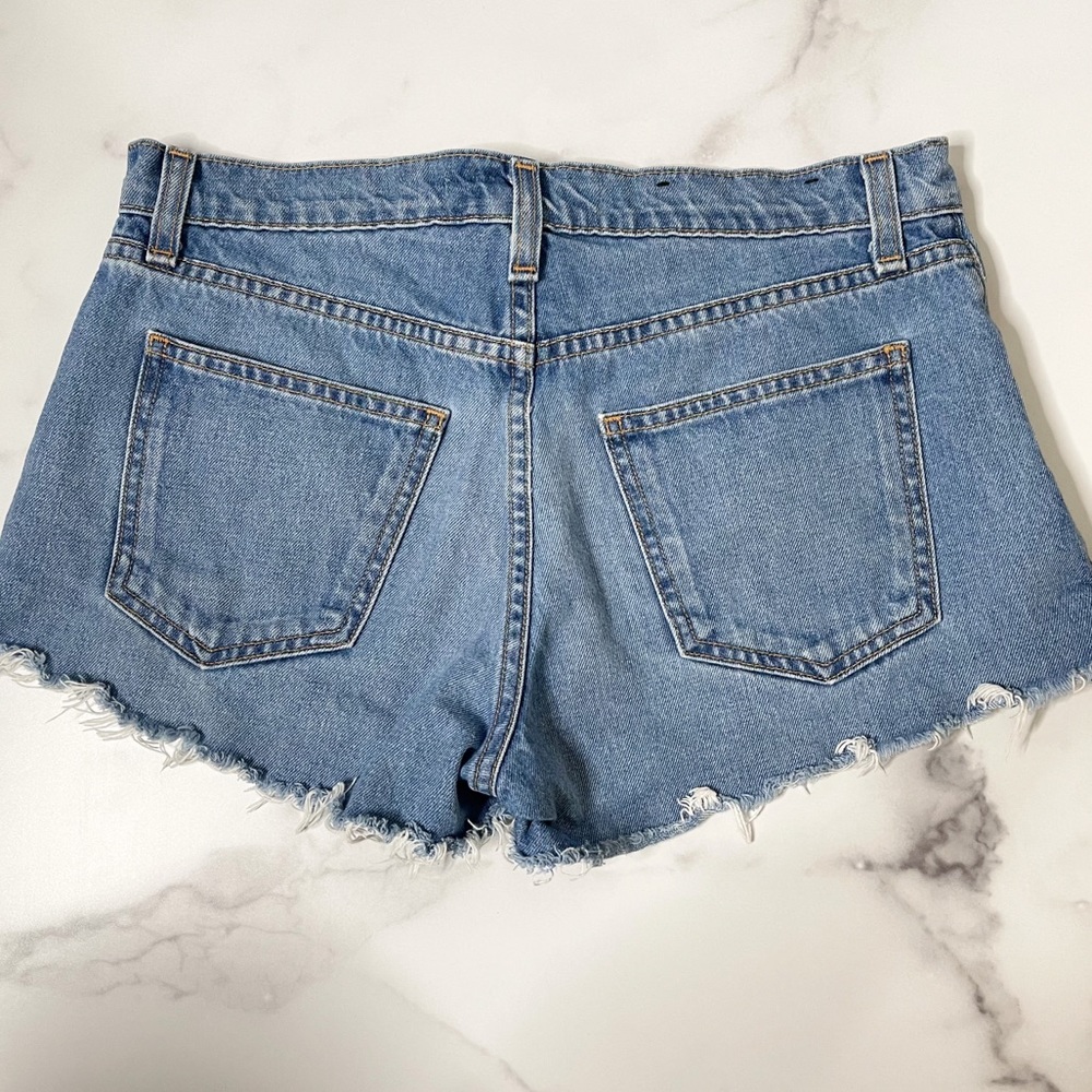 Veronica Beard Debbie Shorts 9” Denim Button Fly - Picture 11 of 12